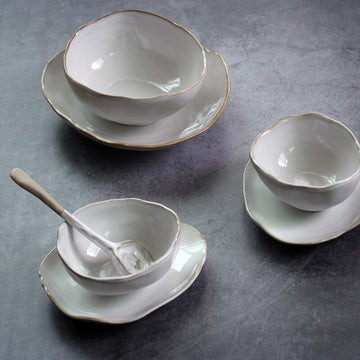 Irregular Ceramic Bowl and Plate
