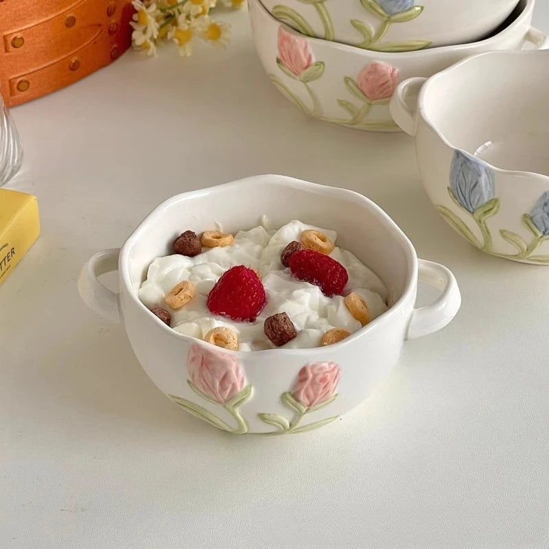 Ceramic Double Ear Bowl